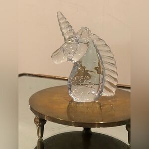 Glass Unicorn Figure Statue Magical Mythical Paperweight Decor